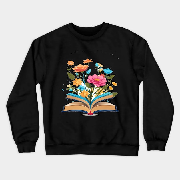 flowers grow up the book Crewneck Sweatshirt by yousseflyazidi